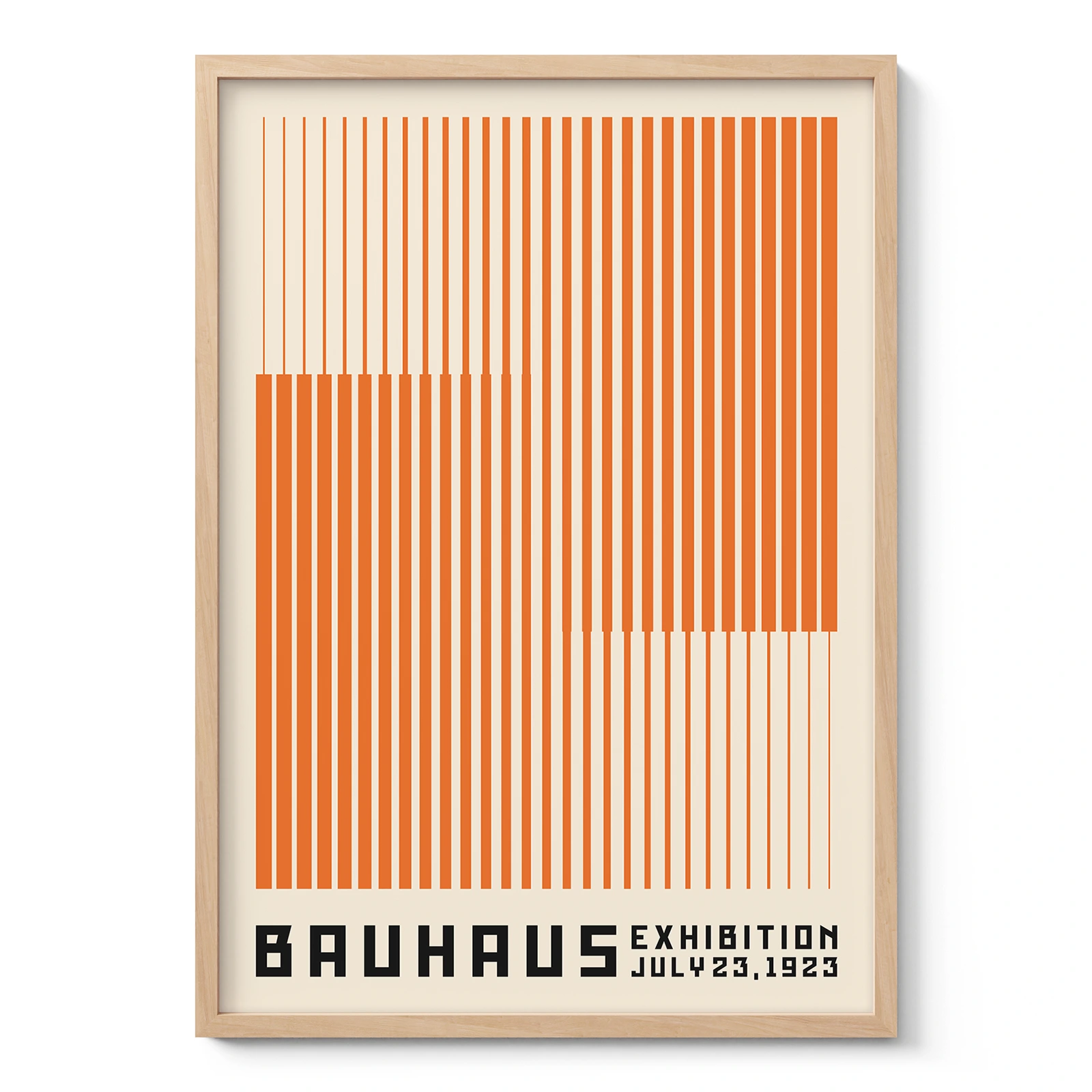 Bauhaus Wandbild – Vertikale Linien Orange