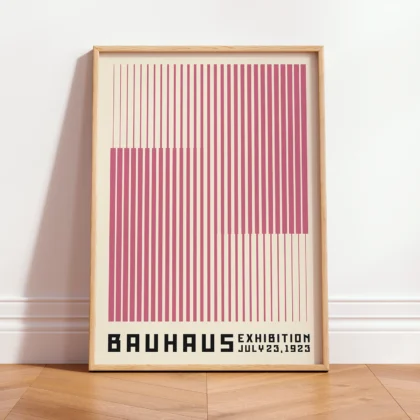 Bauhaus Wandbild – Vertikale Linien Rosa