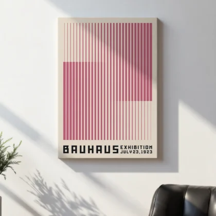 Bauhaus Wandbild – Vertikale Linien Rosa