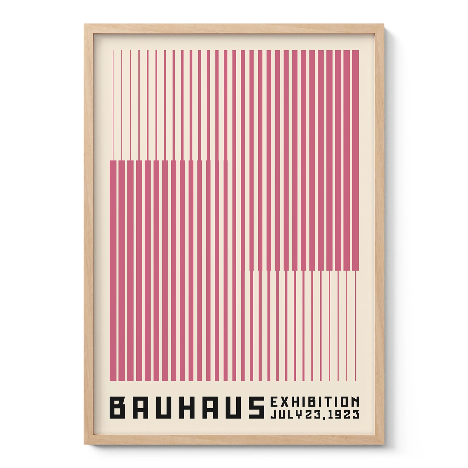 Bauhaus Wandbild – Vertikale Linien Rosa