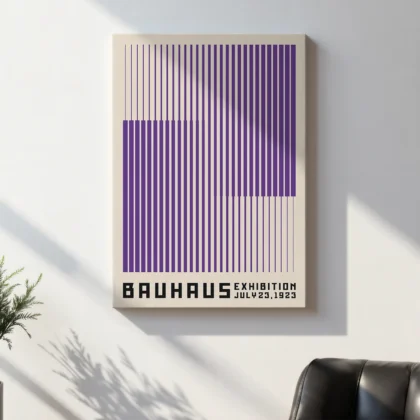 Bauhaus paveikslas – Violetinės vertikalios linijos