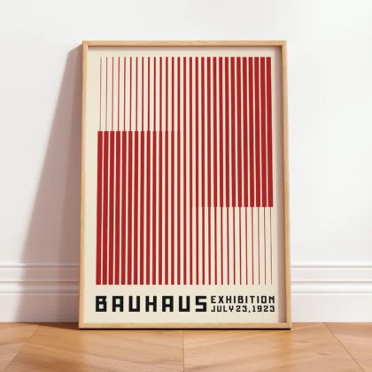Bauhaus Wandbild – Vertikale Linien Rot