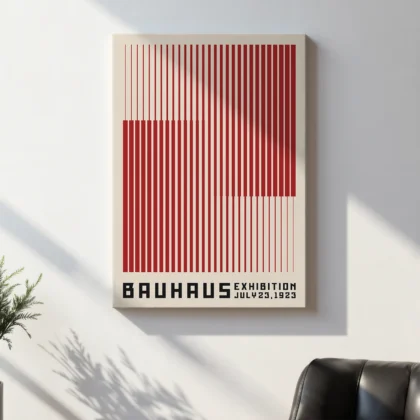 Bauhaus Wandbild – Vertikale Linien Rot