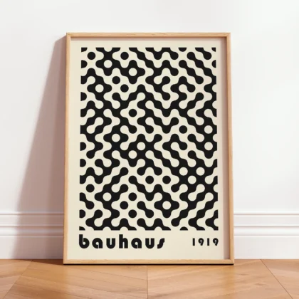 Geometric Bauhaus Wall Art – Black Slow Motion