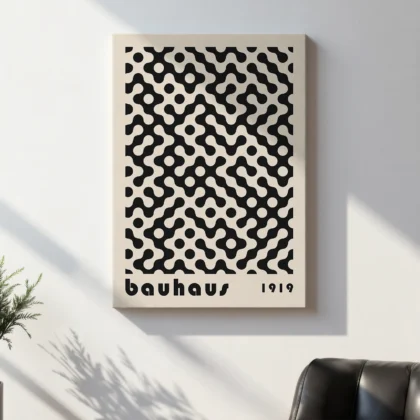 Geometric Bauhaus Wall Art – Black Slow Motion