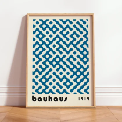 Bauhaus Wandbild – Blaues Muster