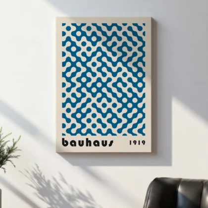 Bauhaus Wandbild – Blaues Muster