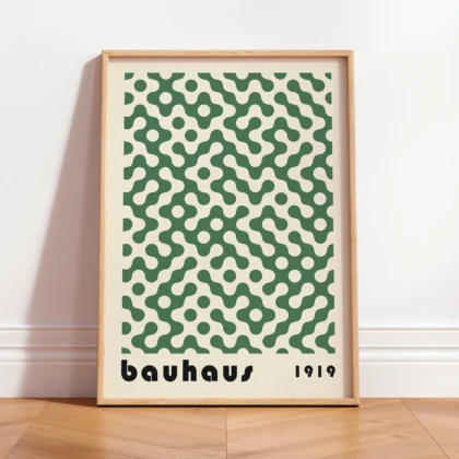 Bauhaus Wandbild – Grünes Muster
