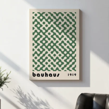 Bauhaus Wandbild – Grünes Muster