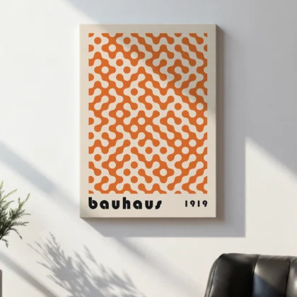 Bauhaus Wandbild – Oranges Muster