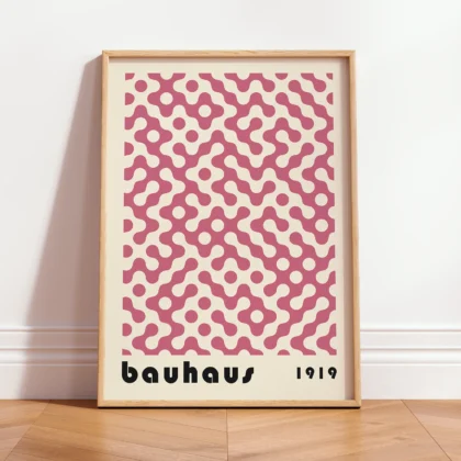 Bauhaus Wandbild – Rosa Muster
