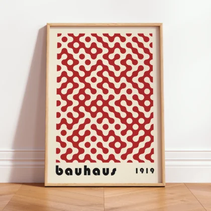 Geometric Bauhaus Wall Art – Red Slow Motion