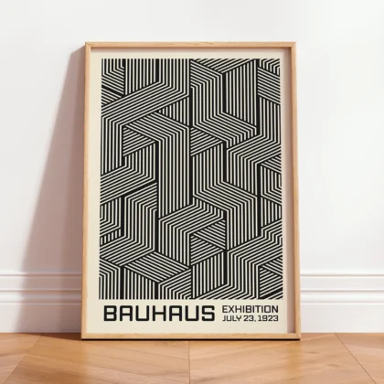 Bauhaus Art Print – Black Cube Lines