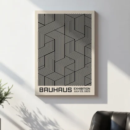 Bauhaus Art Print – Black Cube Lines