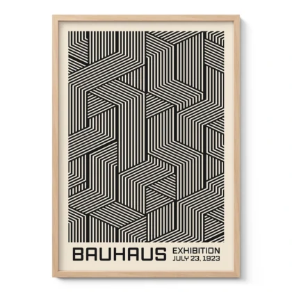 Bauhaus Art Print – Black Cube Lines