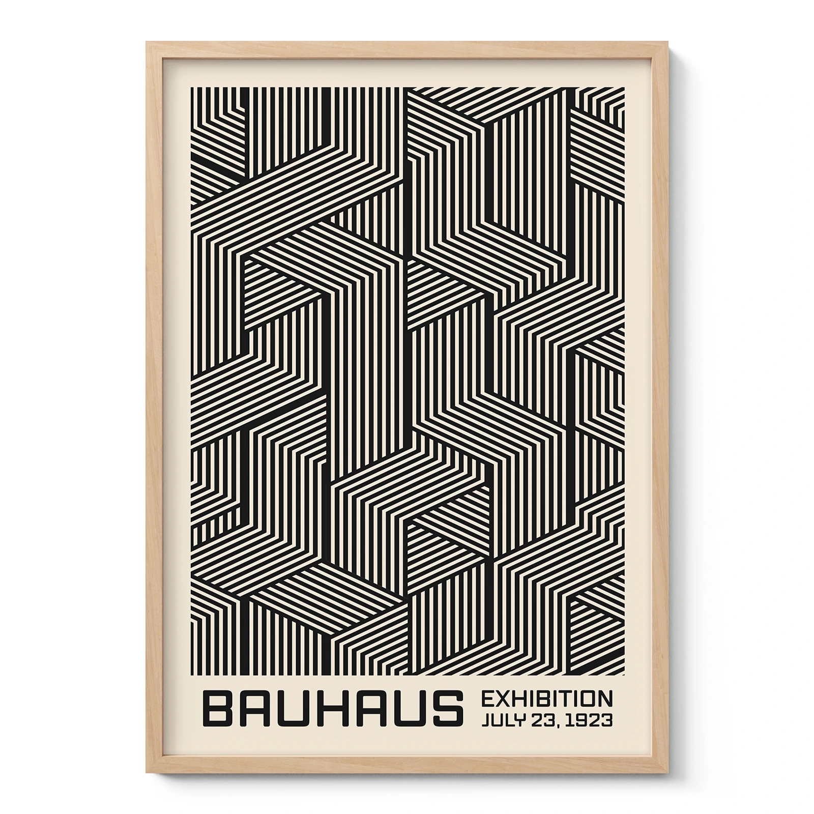 Bauhaus Art Print – Black Cube Lines