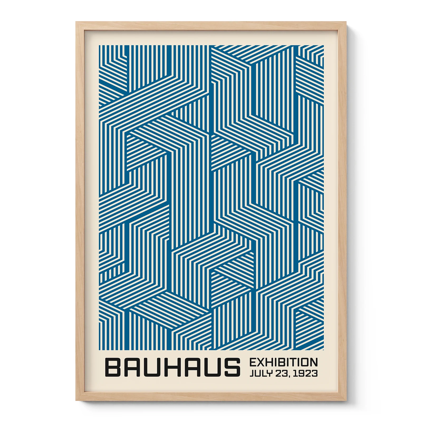 Bauhaus Art Print – Blue Cube Lines