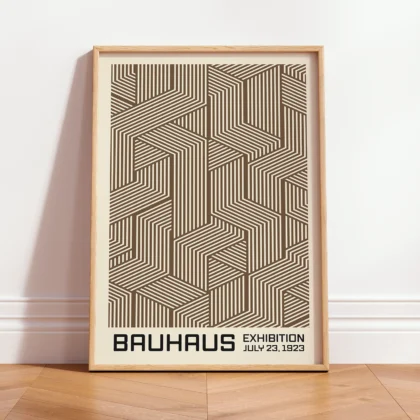 Bauhaus Wandbild – Linienspiel Braun
