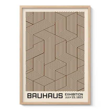 Bauhaus Wandbild – Linienspiel Braun