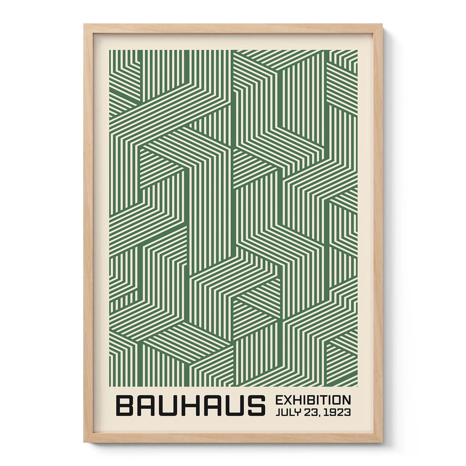 Bauhaus Art Print – Green Cube Lines