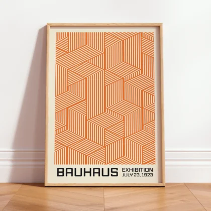 Bauhaus Wandbild – Linienspiel Orange