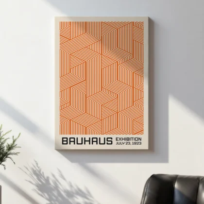 Bauhaus Wandbild – Linienspiel Orange