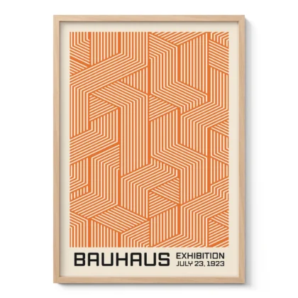 Bauhaus Wandbild – Linienspiel Orange