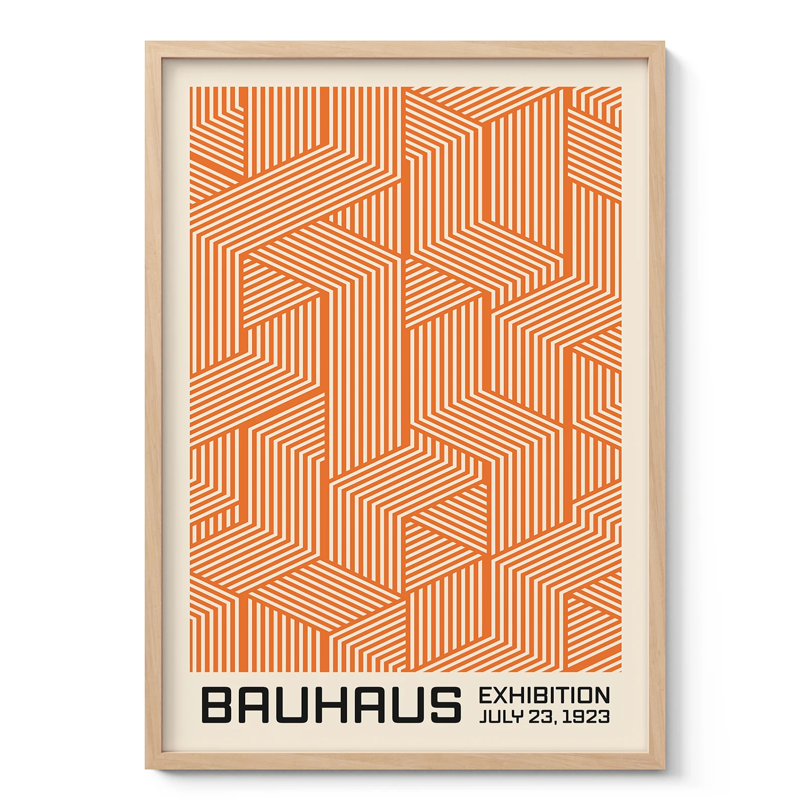 Bauhaus Wandbild – Linienspiel Orange