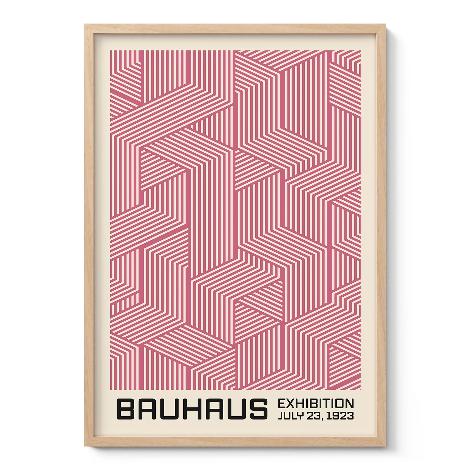 Bauhaus Art Print – Pink Cube Lines