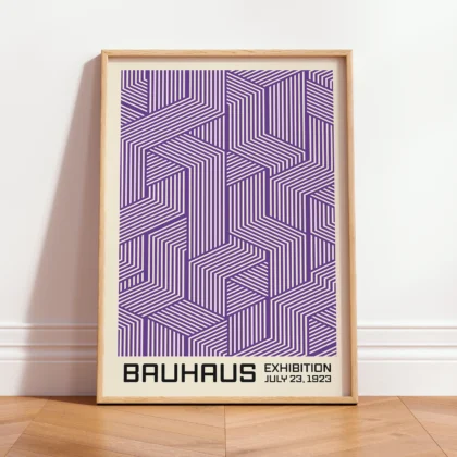 Bauhaus Wandbild – Linienspiel Violett