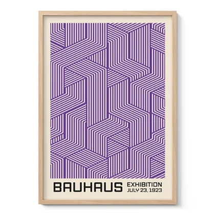 Bauhaus Wandbild – Linienspiel Violett