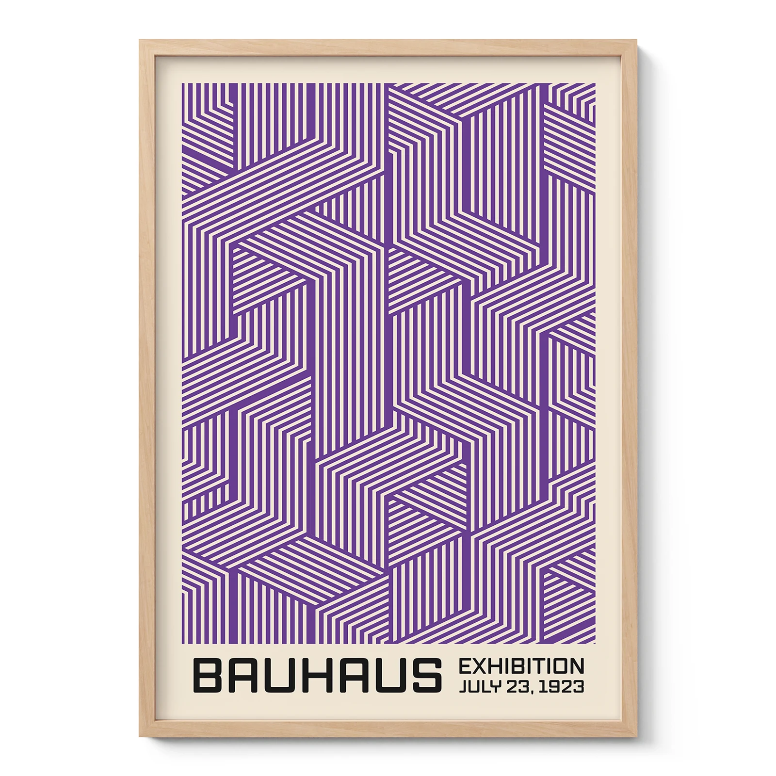 Bauhaus Art Print – Purple Cube Lines