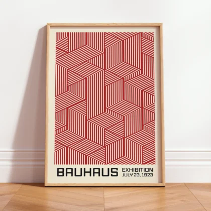 Bauhaus Wandbild – Linienspiel Rot