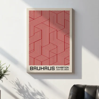 Bauhaus Wandbild – Linienspiel Rot