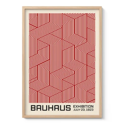 Bauhaus Wandbild – Linienspiel Rot