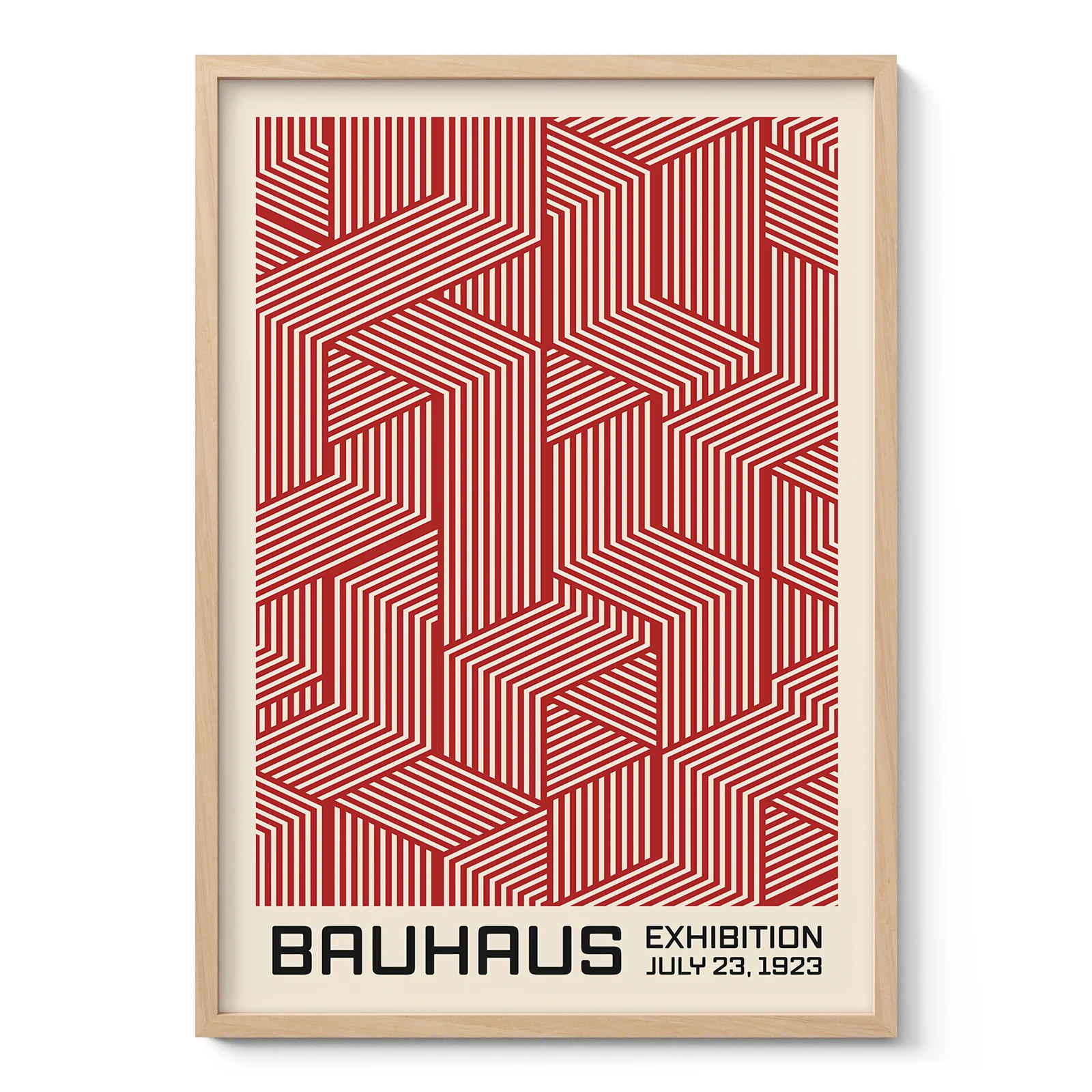 Bauhaus Art Print – Red Cube Lines