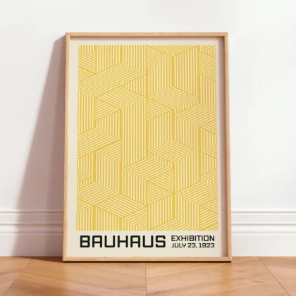 Bauhaus Wandbild – Linienspiel Gelb