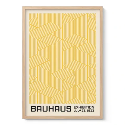 Bauhaus Wandbild – Linienspiel Gelb