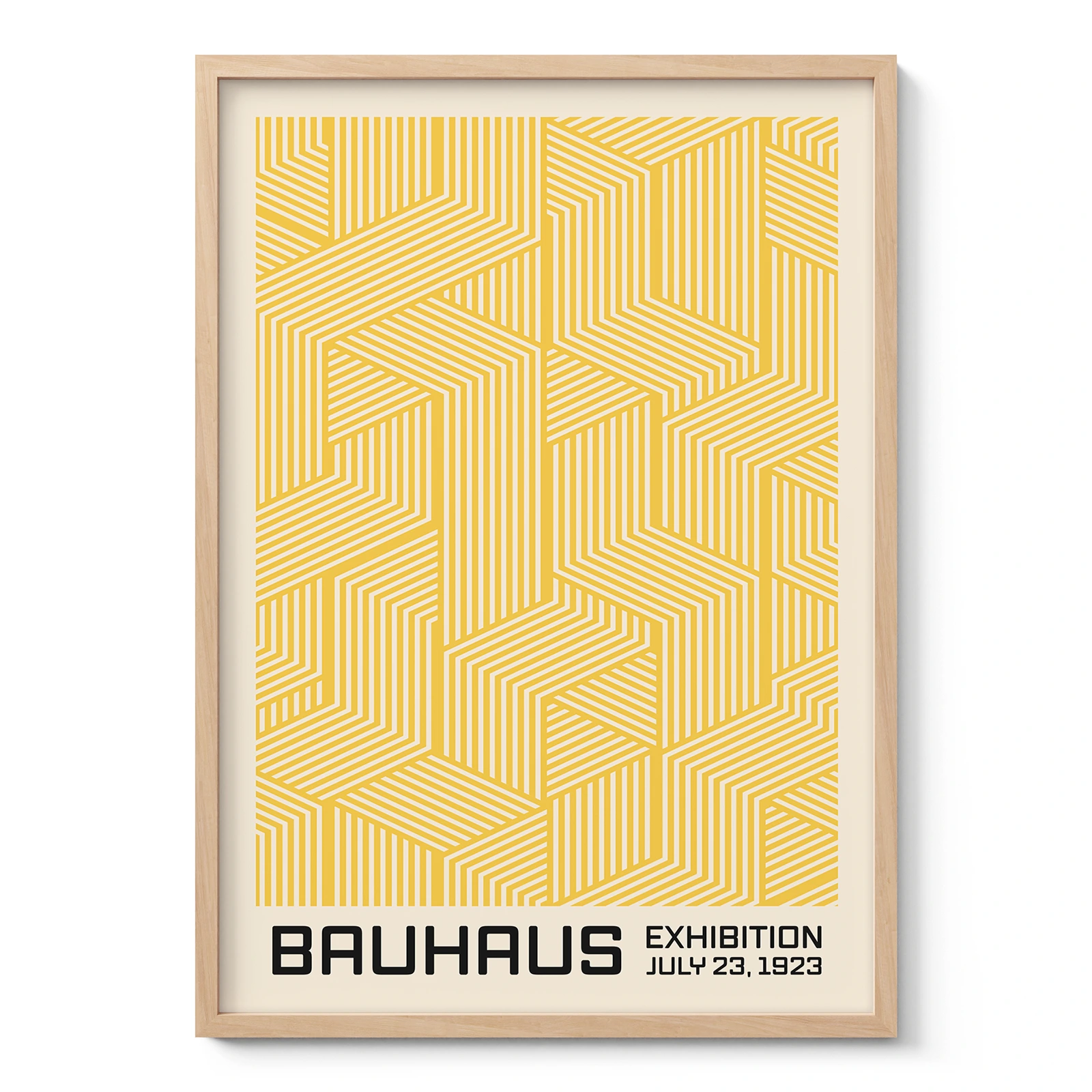 Bauhaus Art Print – Yellow Cube Lines