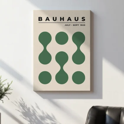 Bauhaus Exhibition 1923 Print – Green Circle Drops