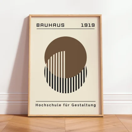 Bauhaus paveikslas – Apskritimų harmonija (ruda)