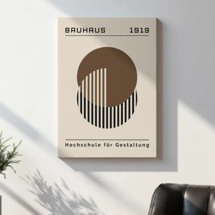 Bauhaus paveikslas – Apskritimų harmonija (ruda)