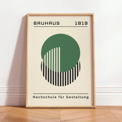 Bauhaus Print – Green Circle Harmony