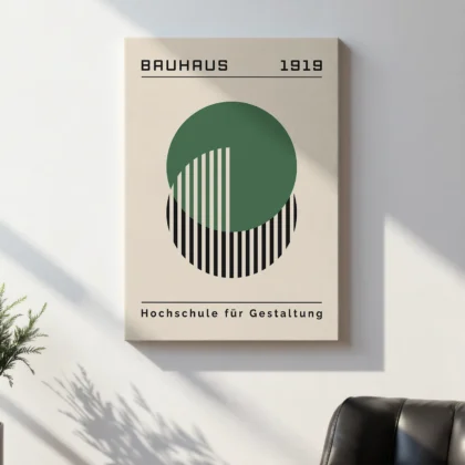 Bauhaus Print – Green Circle Harmony