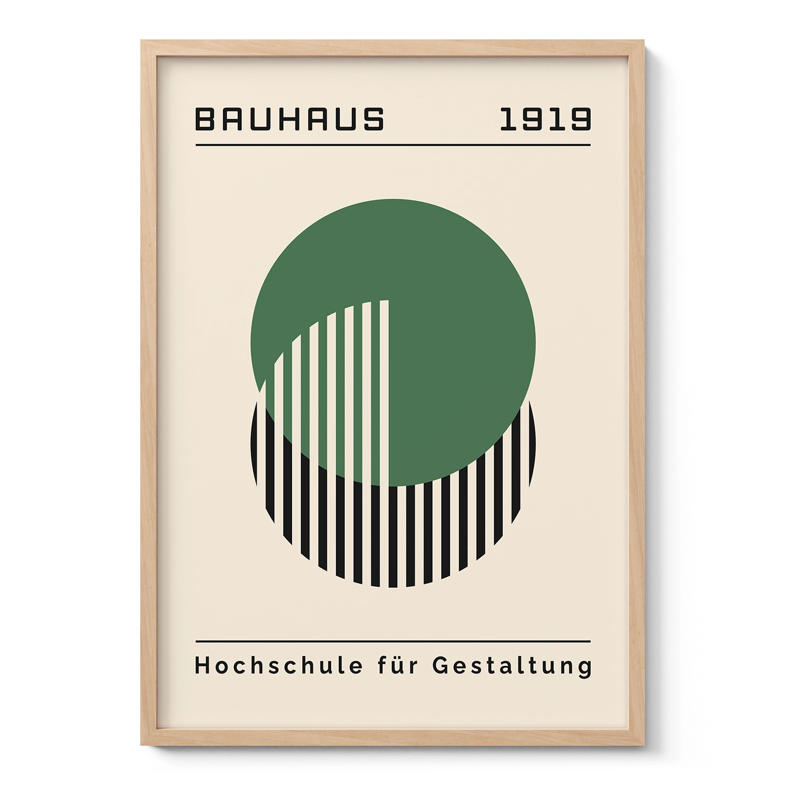 Bauhaus Print – Green Circle Harmony