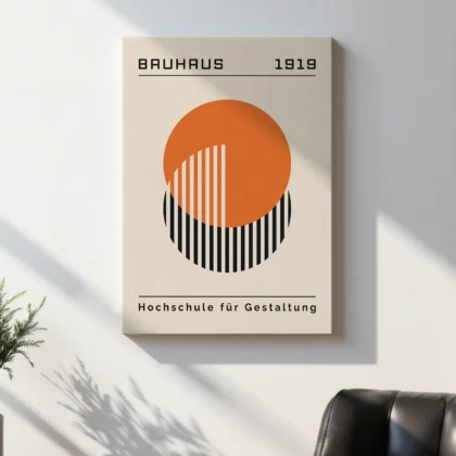 Bauhaus Print – Orange Circle Harmony