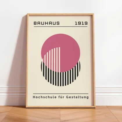 Bauhaus Print – Pink Circle Harmony