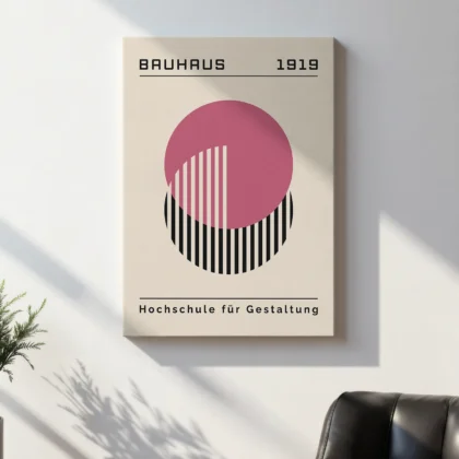 Bauhaus Print – Pink Circle Harmony
