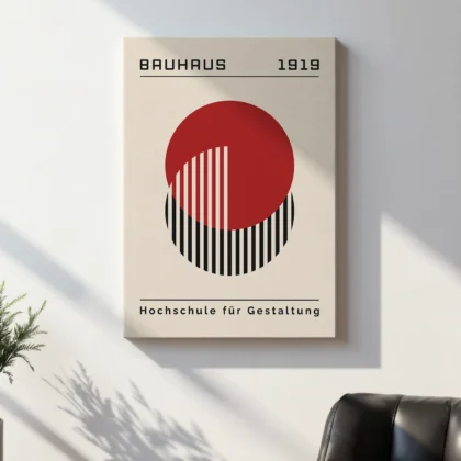 Bauhaus Print – Red Circle Harmony