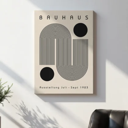 Bauhaus Art Print – Black Winding Path